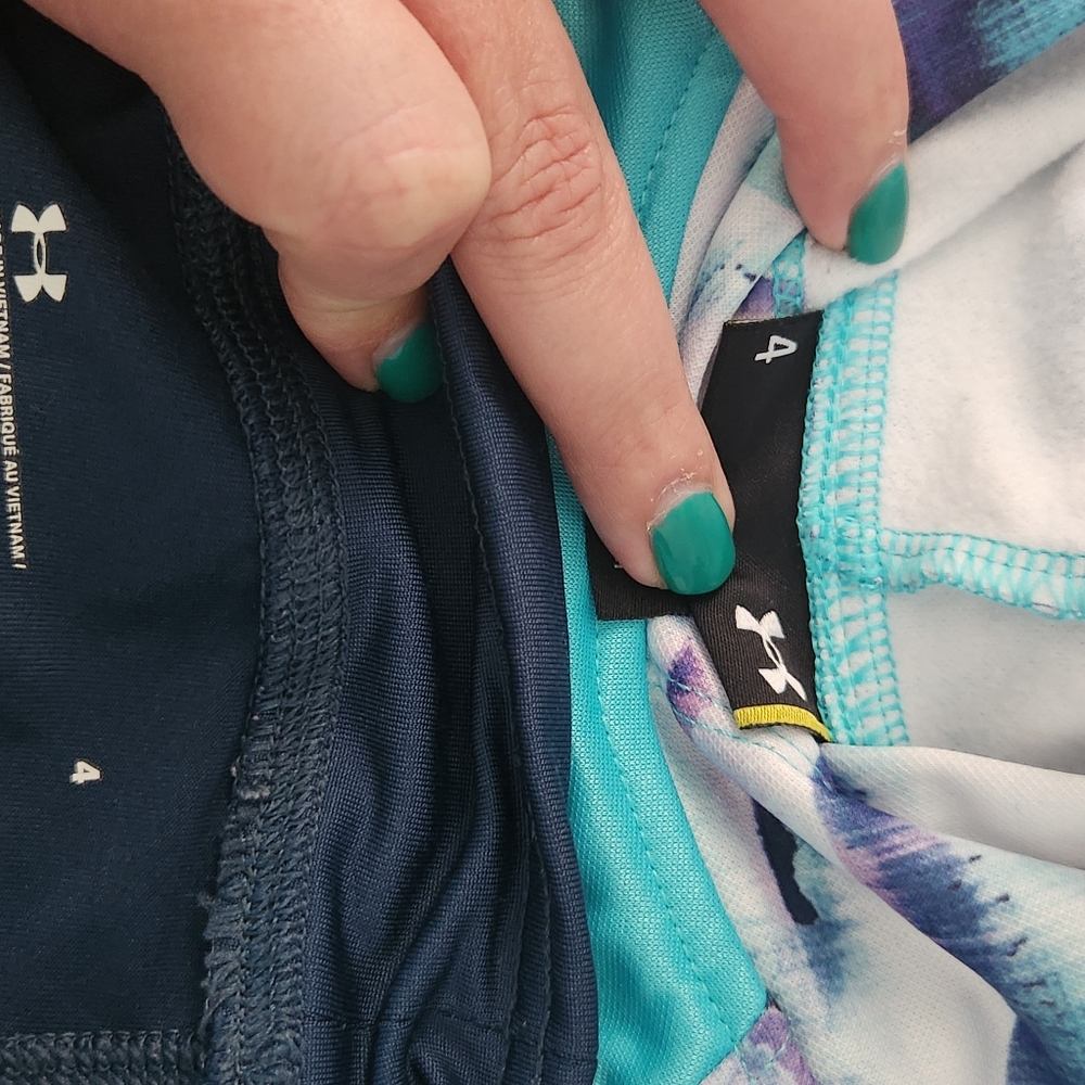 Under Armour teal purple black navy set size 4